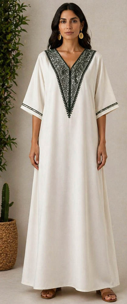 Gandoura Marocaine  – Élégance Sobre & Confort Absolu