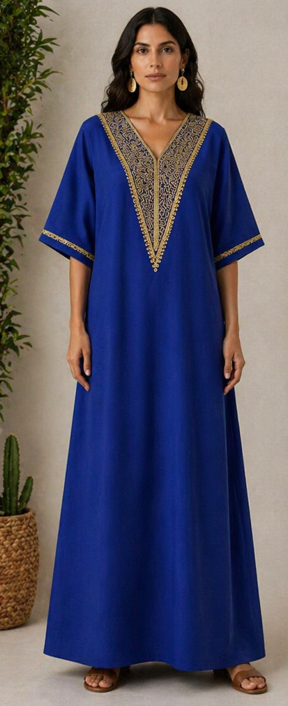 Gandoura Marocaine  – Élégance Sobre & Confort Absolu